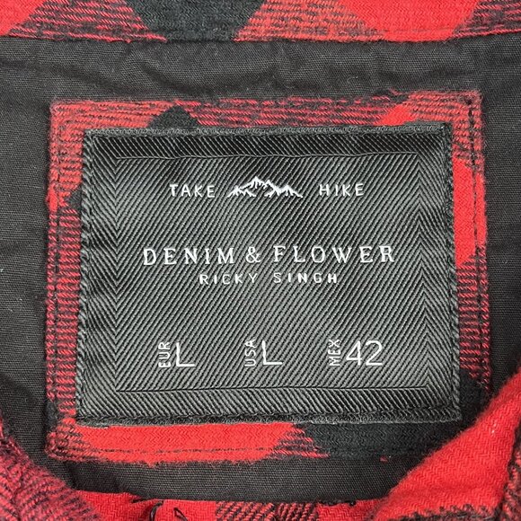 Denim & Flower Ricky Singh Buffalo Plaid Button Down Shirt Mens Large - Picture 6 of 6